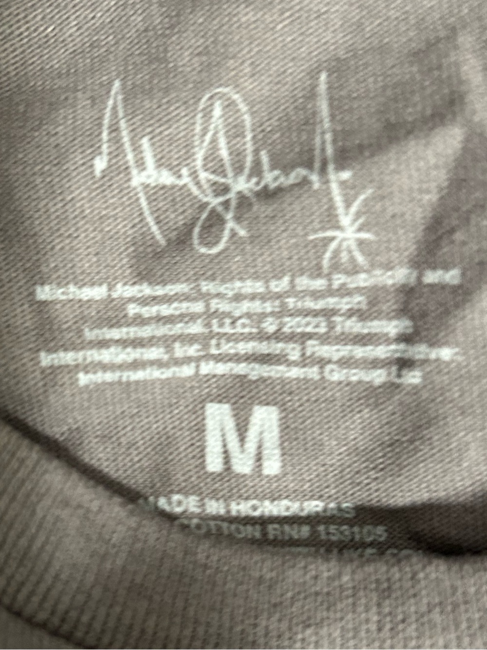 Michael Jackson Graphic Tee Gray Concert T-Shirt Red Glitter Merch Traffic Sz M - Picture 3 of 4